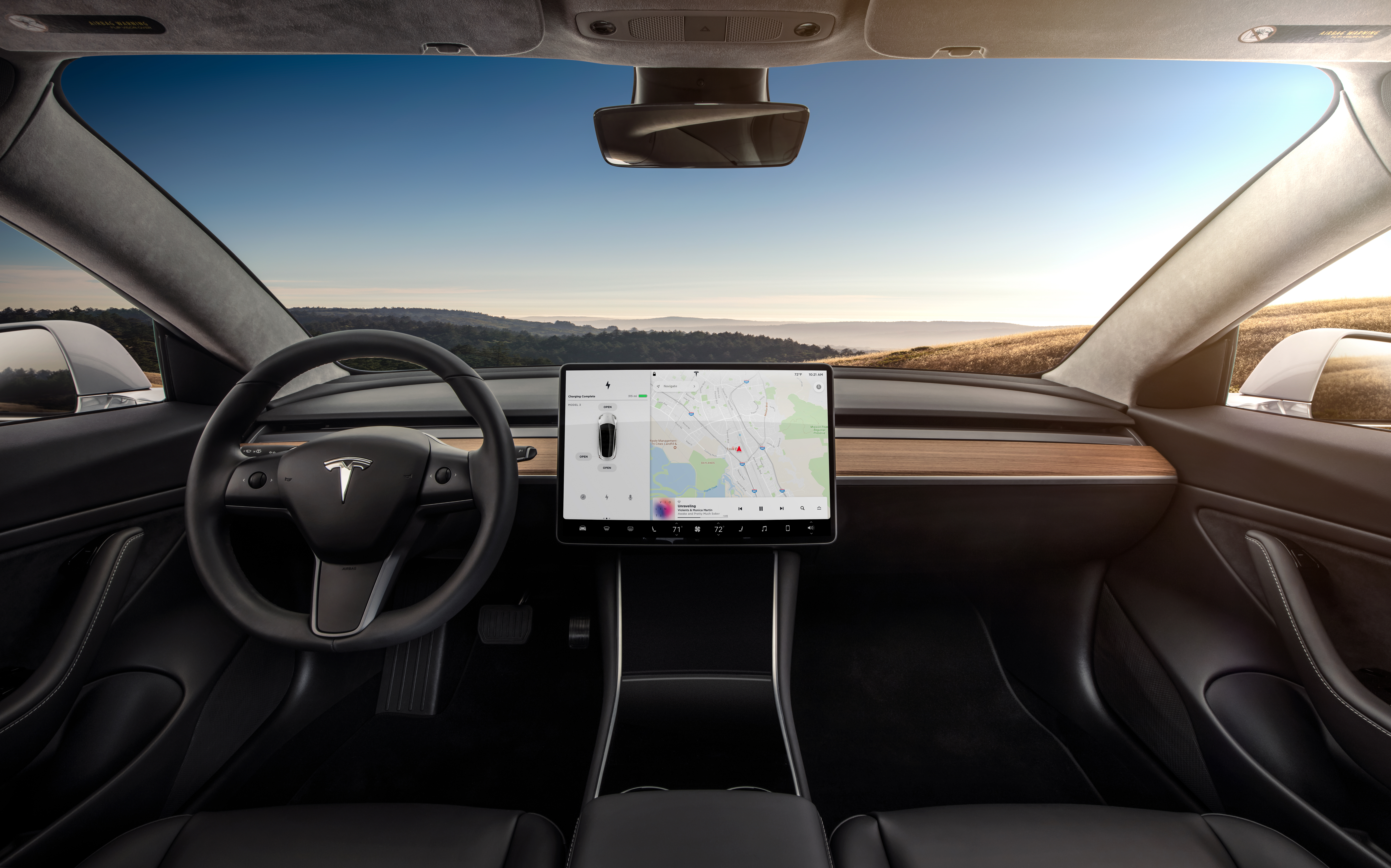 Model 3 Innenraum Gesamtansicht Tesla Model 3 In